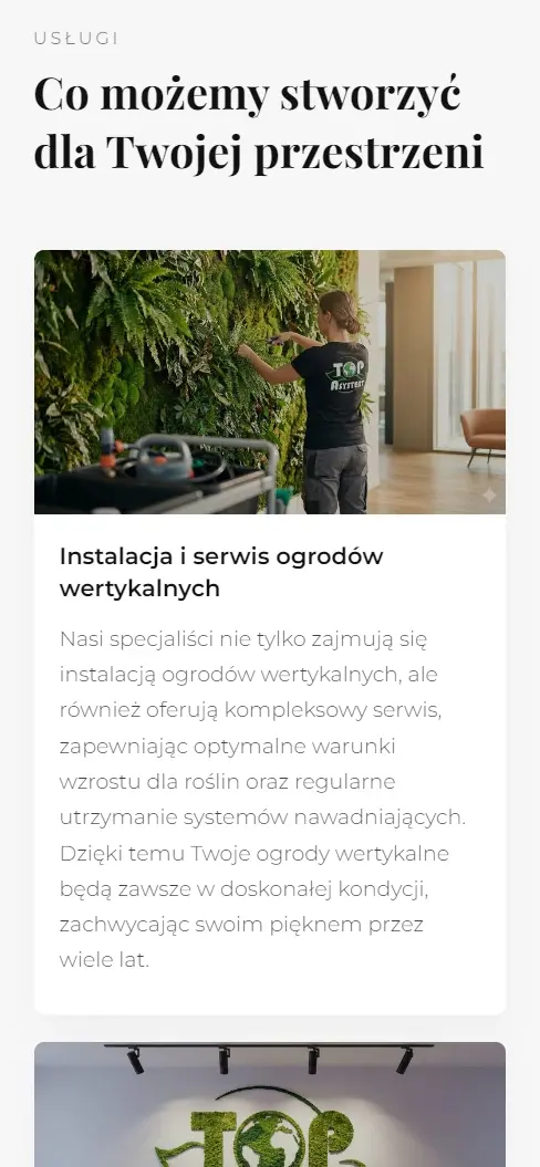 Ogrody wertykalne na telefonie - widok 4
